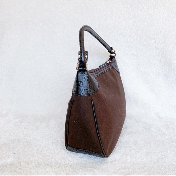 NWT Authentic Gucci GG Woven Denim Shoulder Bag - Picture 4 of 10